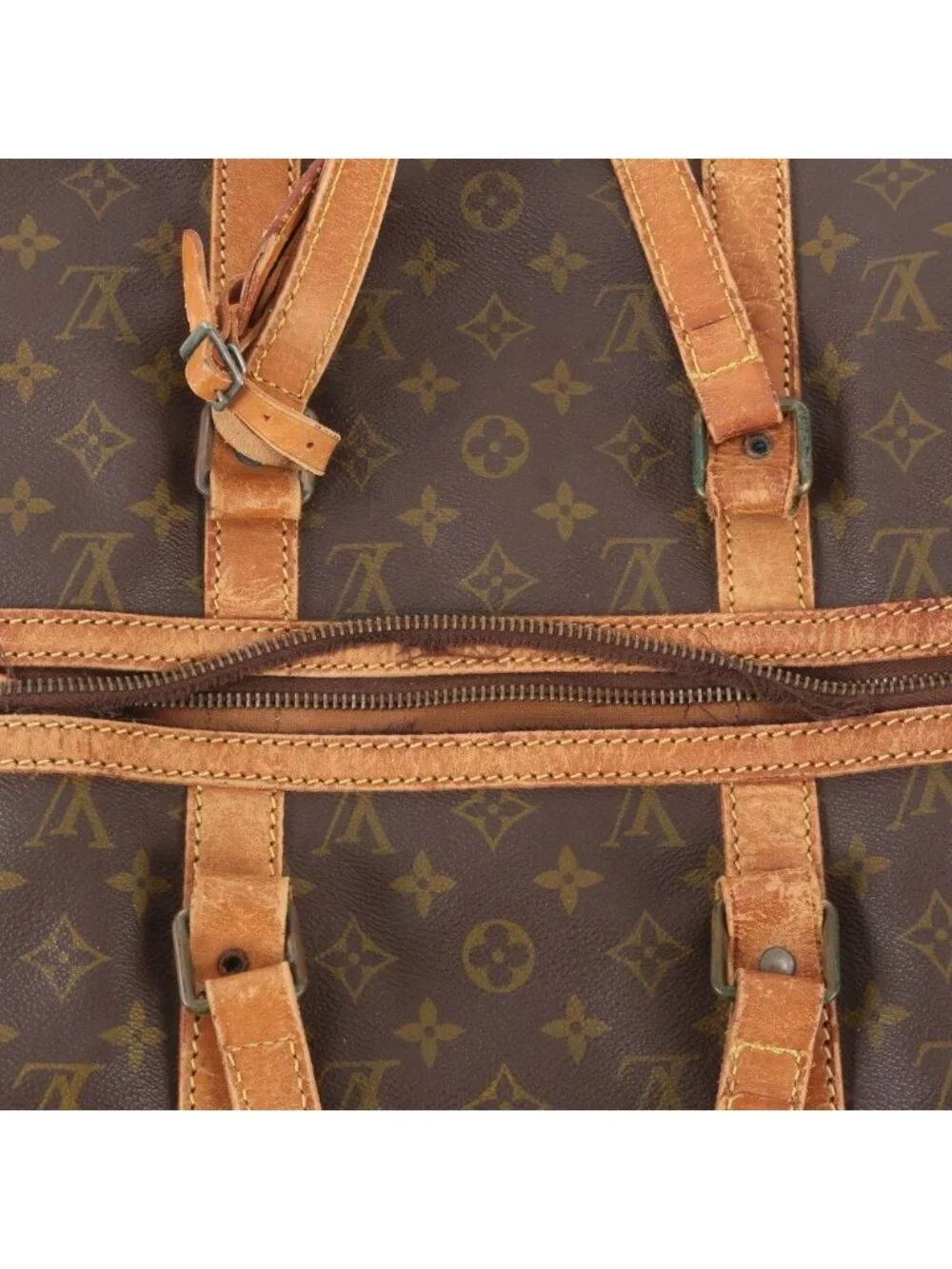 Louis Vuitton Monogram Sac Suple 45 Leather Boston Bag Tote